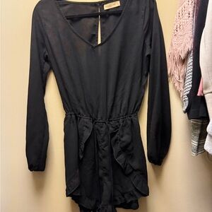 Black Long Sleeve Romper